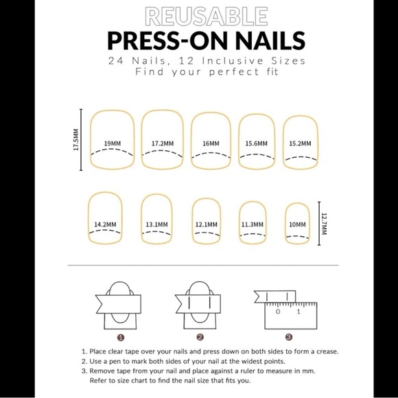 Black Trendy Press On Nails - Picture 5 of 6